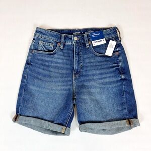 Old Navy Straight OG High Rise Denim Cuffed Shorts Size 6